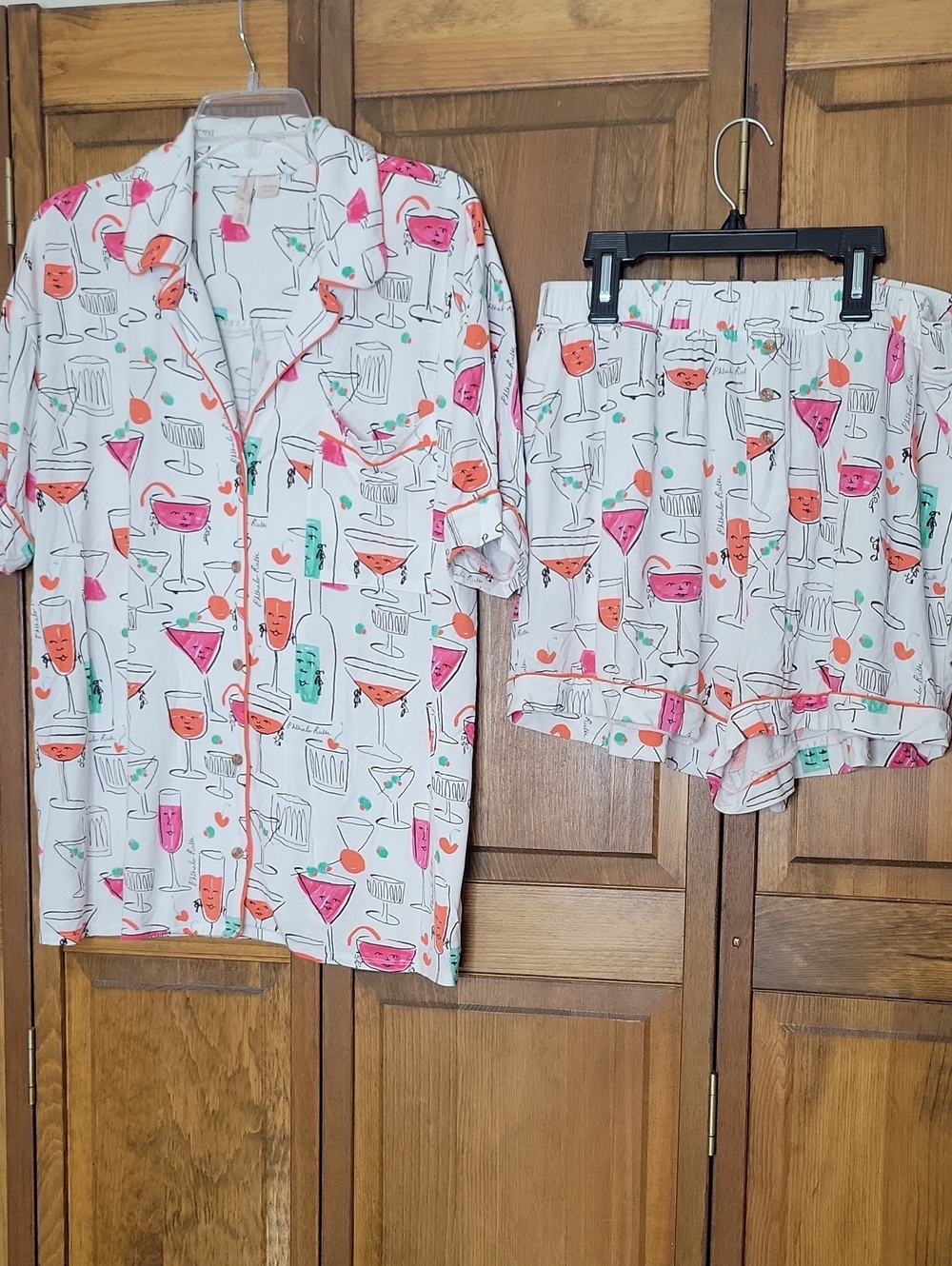 Anthropologie Lyrebird NWOT Cocktail Print Modaluxe Pajama Set Sz M